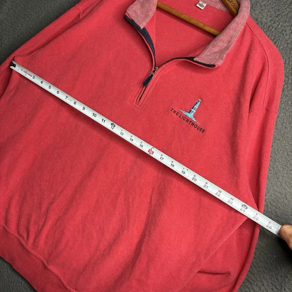 The Sea Pines Resort Peter Millar 1/4 Zip Pullover Sweater Coral Pink Men’s XL